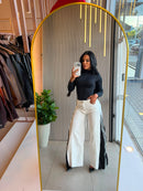 Calça Jeans Wide Listra