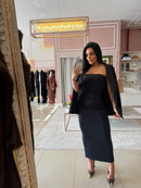 Vestido tomara que caia longo